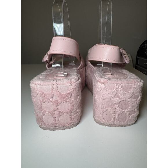 Coach Womens Noelle Pink Platform Sandals Shoes 7.5B Chunky Y2K Retro - Picture 10 of 10